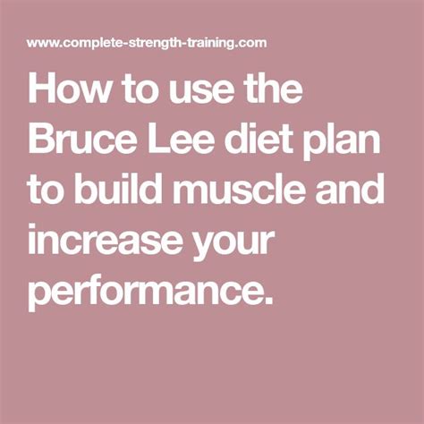 How To Use The Bruce Lee Diet Plan To Build Muscle And ...