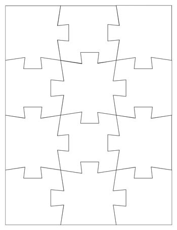 Jigsaw Puzzle Template - 12 Pieces - Tim's Printables