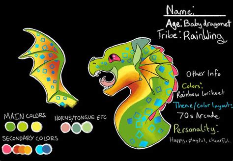 Wings of Fire RainWing dragonet - adoptable OTA by DuskShadowDraws on DeviantArt