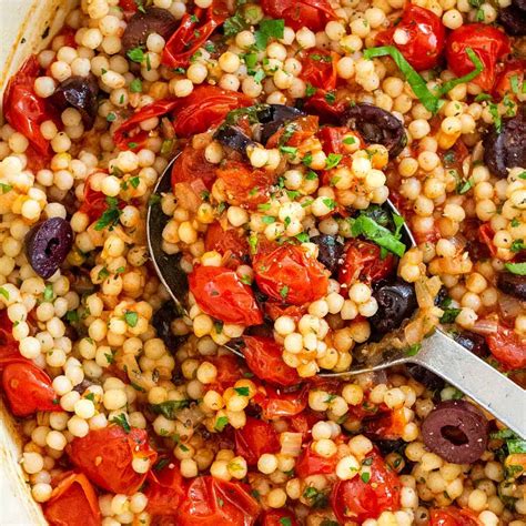 Israeli Couscous with Tomato and Olives - Jessica Gavin