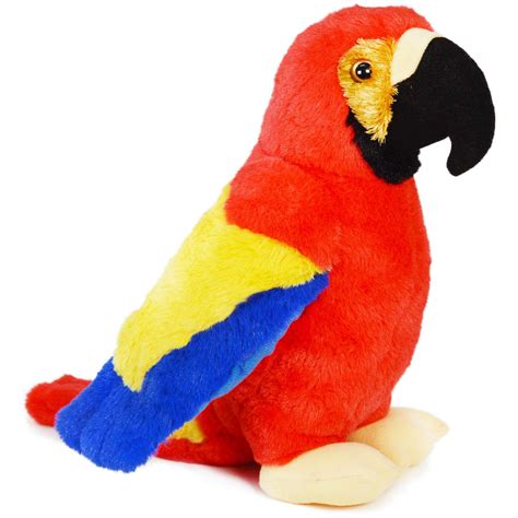 Papaya the Parrot | 12 Inch Stuffed Animal Plush Macaw Bird | By Tiger Tale Toys - VIAHART Toy Co