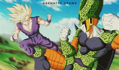 Gohan SSJ2 VS. Cell (ZamoraBAP Challenge) by renattocr on DeviantArt | Personalize art, Art ...