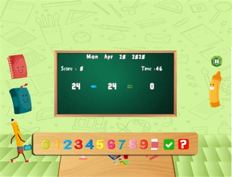 Online Subtraction Games For Kindergarten