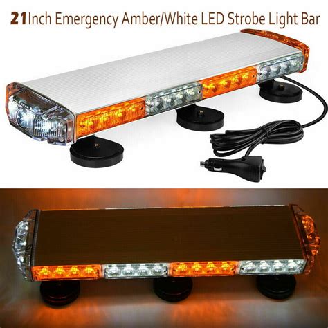 21" Amber White Emergency LED Flash Strobe Light Bar Warning Caution ...