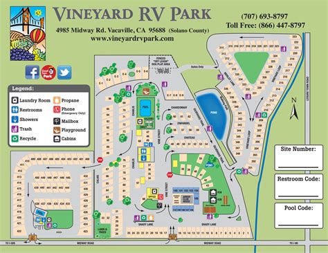 Facility Map – Vineyard Rv Park - California Rv Campgrounds Map - Printable Maps