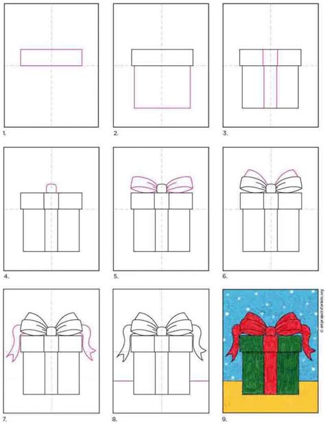 How to Draw a Christmas Present · Art Projects for Kids