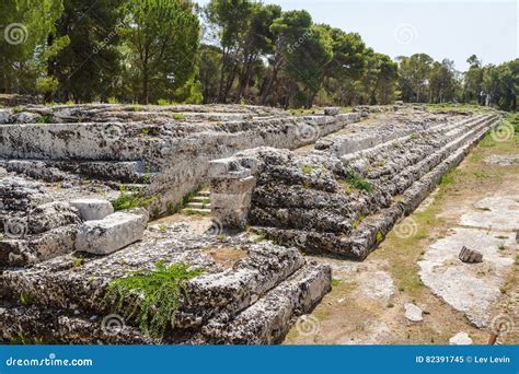 Ancient Ruins in the Historic Centre of Syracuse, Sicily Island Stock ...