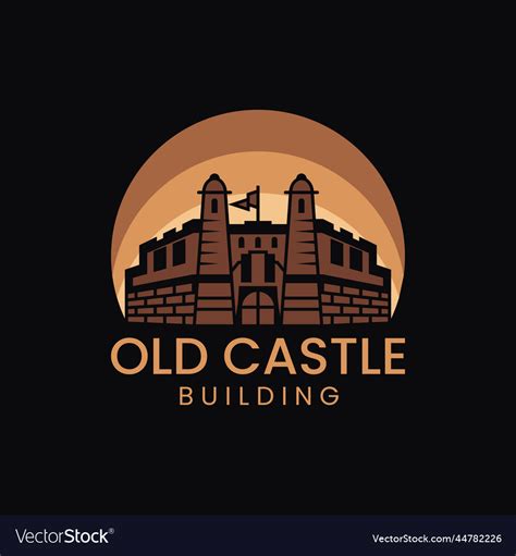 Old castle building logo image Royalty Free Vector Image