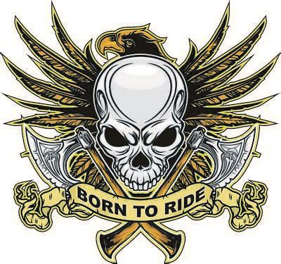 Born To Ride Sticker, Harley Davidson Style Helmet Decal Motorcycle . Skull a28 | eBay