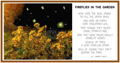 Fireflies in the Garden w/ poem by Robert Frost Pattern Chart Graph