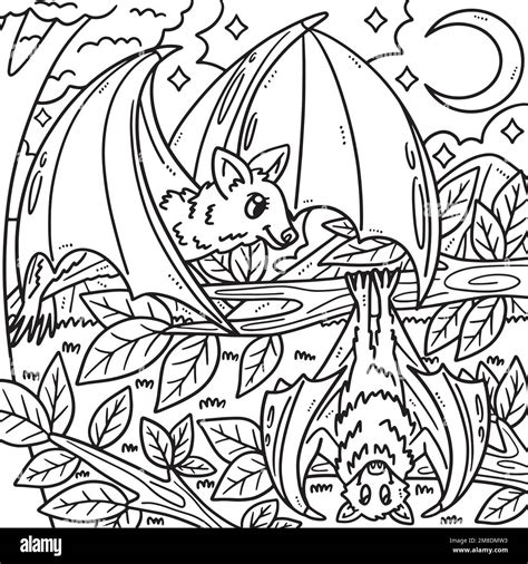 Sleeping Bat Coloring Page