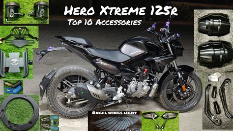 Hero Xtreme 125r modified accessories| carbon lever guard| front slider| tail tidy| oil ...