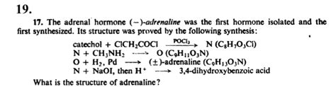 Solved The adrenal hormone (-)-adrenaline was the first | Chegg.com