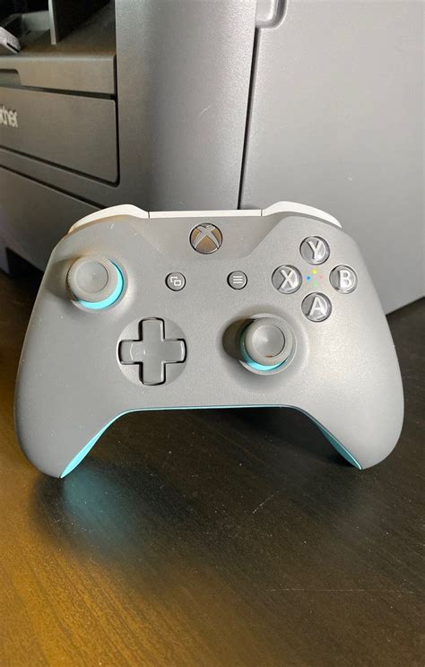 Xbox One Gray & Blue Wireless Controller Manette Xbox One, Blue Grey ...