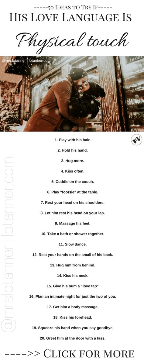 50 Ways to Love Your Husband Using Physical Touch - Mrs. Lo Tanner