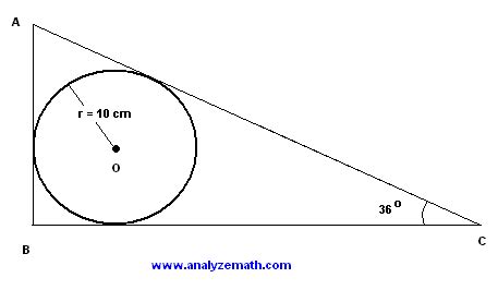 Circle Tangent to Right Triangle - Problem With Solution