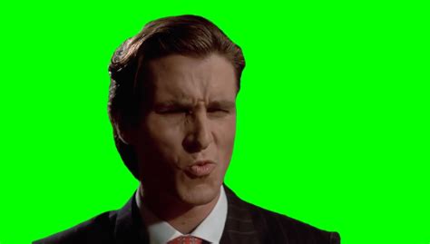 Patrick Bateman Sigma Face Meme - "Another martini, Paul?" (Green Scre ...