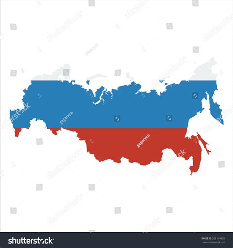 High Resolution Russia Map Country Flag Stock Vector 326149955 ...