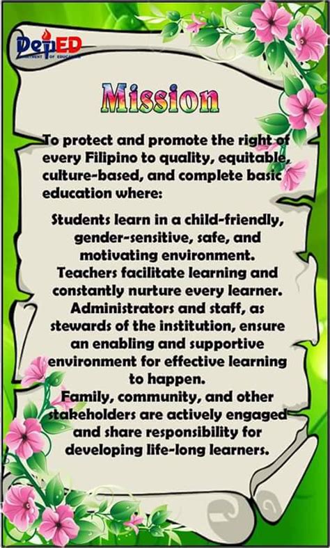 Teacher Fun Files: DepED Vision, Mission, Core Values Free Layout