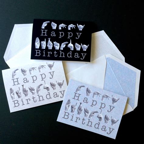 ASL HAPPY BIRTHDAY Card American Sign Language 5x7 - Etsy