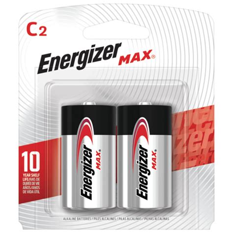 Energizer Max Long-Life "C" Alkaline Batteries, 2/PK (E93BP2) | Grand & Toy