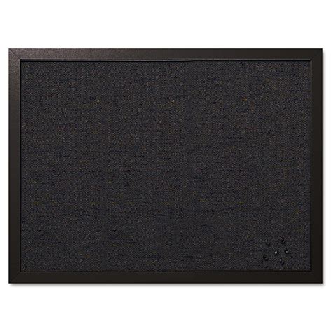 Designer Fabric Bulletin Board, 24 x 18, Black Surface, Black MDF Wood Frame - take-a-byte.net