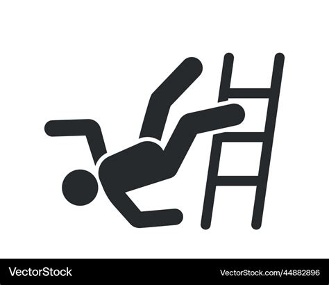 Slippery stairs warning stickman figure falling Vector Image