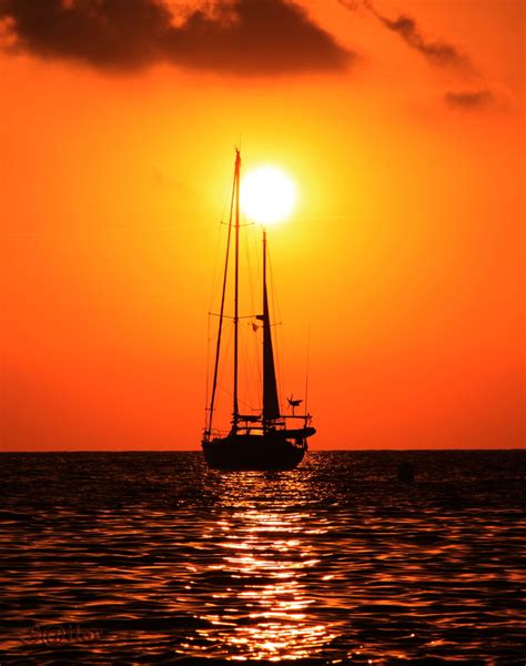 Sail Boat Anchored at Sunset - a photo on Flickriver