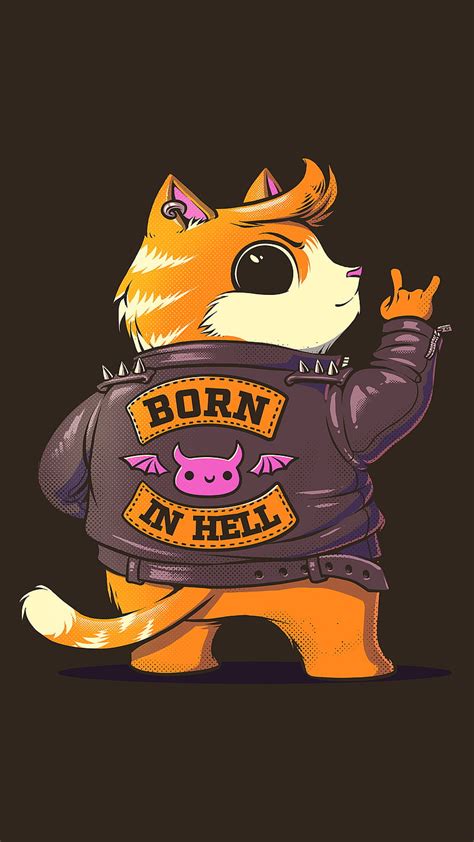 Born In Hell, cat, cats, club, devil, kitten, motorcycle, motorcycle club, HD phone wallpaper ...