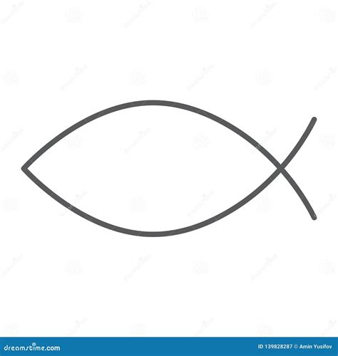 Christian Fish Thin Line Icon, Religious and Symbol, Jesus Fish Sign ...