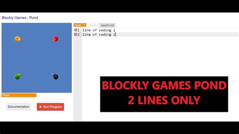 How I Beat Blockly Games Pond with 2 lines of script only - YouTube