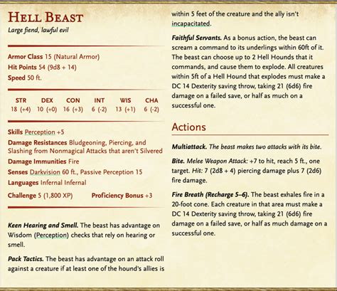 Here is my Action-Oriented Hell Hound boss that I made for my Curse of Strahd campaign a while ...