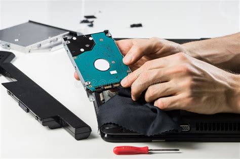 Cleaning Computer Hardware with Cloth Stock Photo - Image of dismantle, center: 84444958