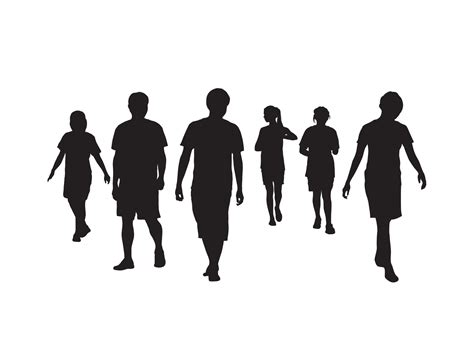 Download Group Of People Walking Silhouette Clipart V - vrogue.co