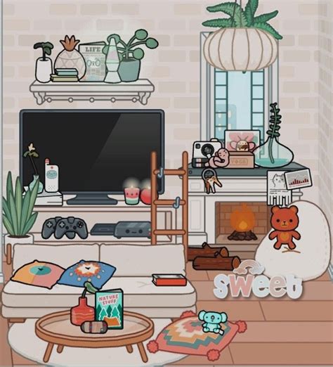 Toca Aesthetic Living Room Idea | Декор для домика, Токио, Иллюстрации ...