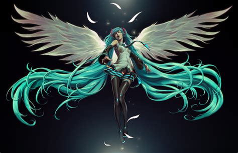 anime girl, anime, wings, hd HD Wallpaper