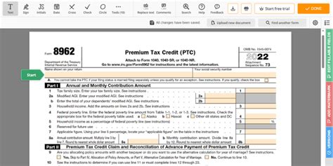 2022 Form 8962 ↳ Printable IRS 8962 Form, Instructions for Premium Tax Credit & Free PDF to Fill