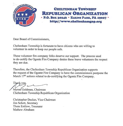 CTRO OPEN LETTER TO TOWNSHIP COMMISSIONER BOARD REGARDING OGONTZ FIRE ...