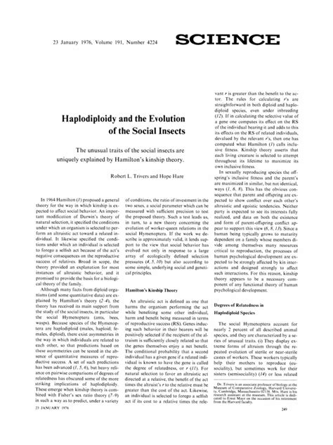 (PDF) Haplodiploidy and the Evolution of the Social Insects - DOKUMEN.TIPS