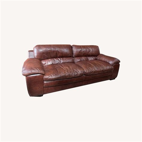 American Furniture Manufacturing Leather Sofa - AptDeco