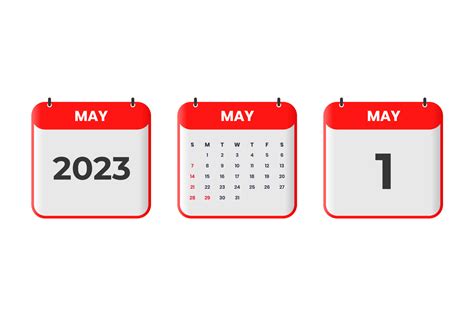 May 2023 calendar design. 1st May 2023 calendar icon for schedule, appointment, important date ...