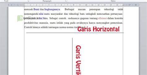 Incredible Cara Membuat Garis Vertikal Dan Horizontal Di Word References » Blog Ihsanpedia