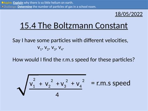 OCR A Level Physics: The Boltzmann constant | Teaching Resources