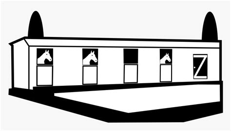 Transparent Barn Clipart Png - Horse Stable Black And White Clipart, Png Download , Transparent ...