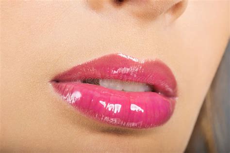 Lip close up makeup stock photo. Image of macro, glamour - 64574194