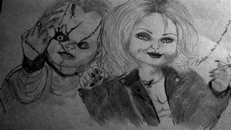 Chucky & Tiffany Speed Pencil Sketch - YouTube