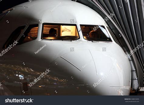 Passenger Airplane Cockpit Night Stock Photo 348810455 - Shutterstock