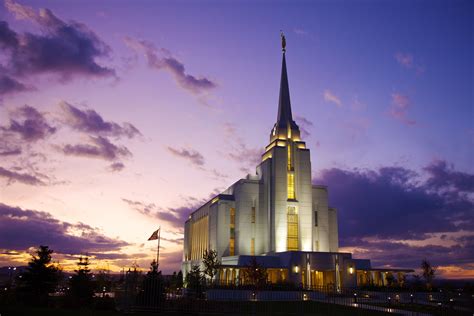 Rexburg Idaho Temple in the Evening