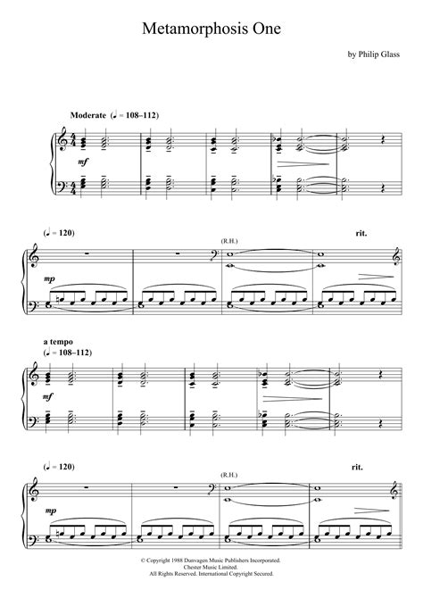 Philip Glass - Metamorphosis 1-5 (Complete) at Stanton's Sheet Music