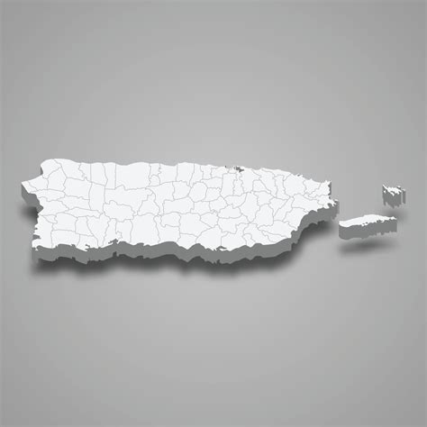 3d isometric map of Puerto Rico, isolated with shadow 8065504 Vector Art at Vecteezy